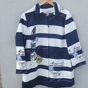 Chico's Postcard Striped Jacket SZ 4/5